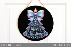 Christmas Tree Door Sign. Christmas Door Sign Design Product Image 1
