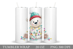 Polar Bear Tumbler Design. Christmas Tumbler Sublimation Product Image 1