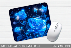 Roses Mouse Pad Sublimation. Flowers Mouse Pad Design Product Image 1