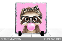 Cute Sloth Slate Sublimation. Cute Sloth Sublimation Product Image 1