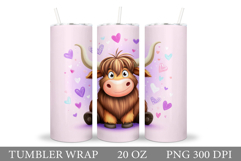 Valentines Cow Tumbler. Valentines Tumbler Sublimation Product Image 1