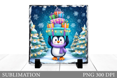 Cute Penguin Sublimation. Christmas Penguin Slate Design Product Image 1