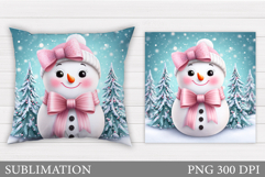 Christmas Snowman Pillow. Christmas Pillow Design Product Image 1