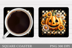 Halloween Pumpkin Coaster. Halloween Coaster Sublimation Product Image 1
