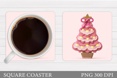 Christmas Tree Coaster Design. Christmas Coaster Sublimation Product Image 1