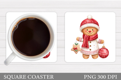 Gingerbread Coaster Design. Christmas Coaster Sublimation Product Image 1