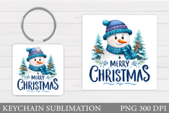 Christmas Snowman Keychain. Christmas Keychain Sublimation Product Image 1