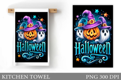 Halloween Pumpkin Towel Design. Ghost Kitchen Towel Product Image 1