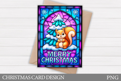Christmas Squirrel Card Printable. Christmas Card Design Product Image 1