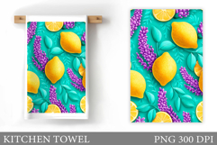 Lemons Kitchen Towel. Flowers Kitchen Towel Design Product Image 1