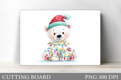 Polar Bear Cutting Board. Christmas Cutting Board Design Product Image 1