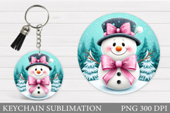 Christmas Snowman Keychain. Christmas Keychain Sublimation Product Image 1