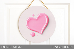 Heart Door Sign Sublimation. Valentines Door Sign Design Product Image 1