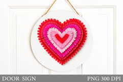 Heart Door Sign Sublimation. Valentines Door Sign Design Product Image 1