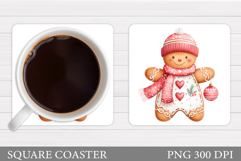 Gingerbread Coaster Design. Christmas Coaster Sublimation Product Image 1