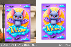 Welcome Garden Flag. Cute Halloween Garden Flag Design Product Image 1