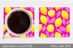 Lemons Coaster Design. Lemons Sublimation Product Image 1