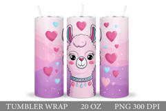 Valentines Lama Tumbler. Valentines Tumbler Sublimation Product Image 1
