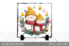 Snowman Slate Design. Cute Snowman Sublimation Product Image 1
