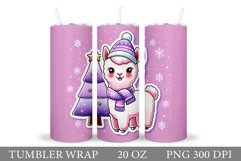 Christmas Lama Tumbler Design. Christmas Tumbler Sublimation Product Image 1