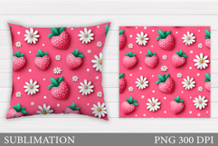 Strawberry Pillow Design. Strawberry Sublimation Product Image 1