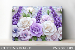 Flowers Cutting Board Sublimation. Wildflowers Cutting Board Product Image 1