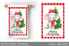 Cute Elephant Kitchen Towel. Christmas Kitchen Towel Design Product Image 1