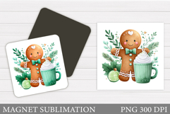 Gingerbread Magnet Design. Christmas Magnet Sublimation Product Image 1
