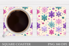 Snowflakes Coaster Sublimation. Snowflakes Sublimation Product Image 1