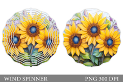 Sunflowers Wind Spinner. Flowers Wind Spinner Sublimation Product Image 1