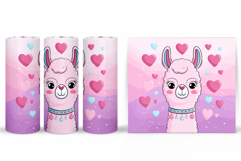 Valentines Lama Tumbler. Valentines Tumbler Sublimation Product Image 2