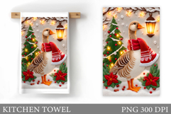 Christmas Goose Kitchen Towel. Christmas Kitchen Towel Product Image 1