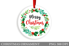 Christmas Ornament Sublimation. Merry Christmas Ornament Product Image 1