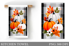 Pumpkin Kitchen Towel Design. Pumpkin Sublimation Product Image 1