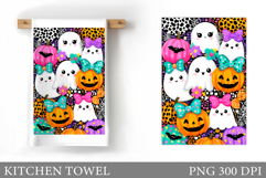 Halloween Kitchen Towel Design. Cute Halloween Sublimation Product Image 1