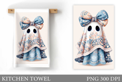 Ghost Kitchen Towel Design. Halloween Pumpkin Towel Product Image 1