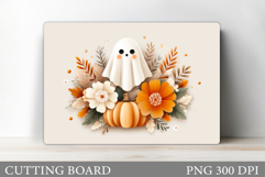 Fall Ghost Cutting Board. Fall Cutting Board Sublimation Product Image 1