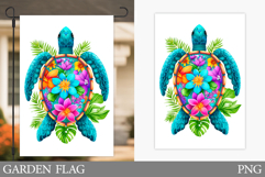 Sea Turtle Garden Flag Design. Sea Garden Flag Sublimation Product Image 1