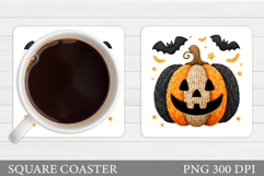 Halloween Pumpkin Coaster. Halloween Coaster Design Product Image 1