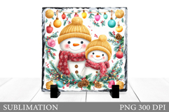 Cute Snowman Sublimation. Snowman Slate Design Product Image 1