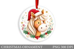 Cute Horse Christmas Ornament. Cute Horse Sublimation Product Image 1