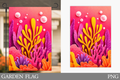 Underwater World Garden Flag. Sea Garden Flag Sublimation Product Image 1