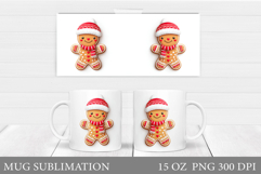 Christmas Mug Sublimation. Cute Gingerbread Mug Design Product Image 1
