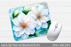 Flowers Mouse Pad Sublimation. Floral Mouse Pad Design Product Image 1
