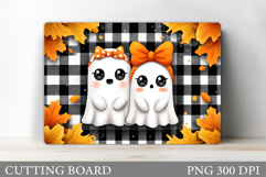 Fall Ghost Cutting Board. Fall Cutting Board Sublimation Product Image 1