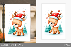 Cute Deer Garden Flag. Christmas Garden Flag Sublimation Product Image 1