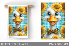 Cute Duck Kitchen Towel. Cute Duck Sublimation Product Image 1