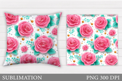 Roses Sublimation. Roses Pillow Sublimation Product Image 1