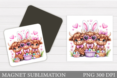 Easter Cow Magnet Design. Easter Magnet Sublimation Product Image 1