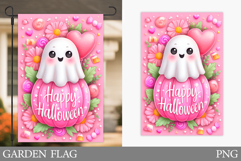 Cute Ghost Garden Flag. Cute Halloween Garden Flag Design Product Image 1